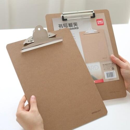 1 Piece A4 Writing Board Clip Flat Clip Butterfly Wooden Plywood Office Supplies Meeting Folder Board Writing Pad Clip Deli 9226