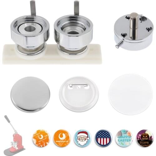 37MM/44MM/58MM Badge Button Maker Die Punching Mold + 100 Pcs plastic Button For DIY Button Badge Maker Machine