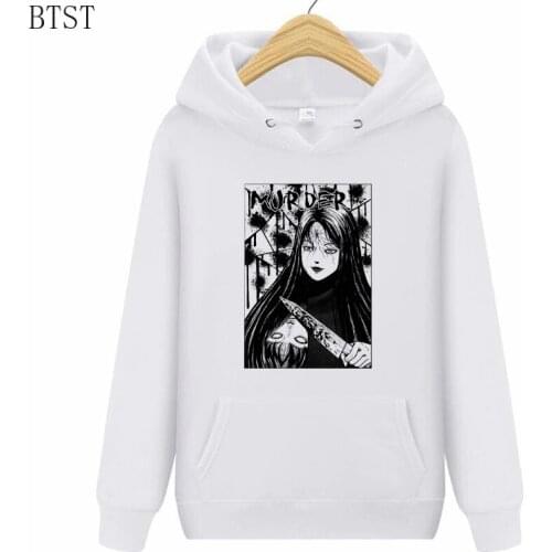 Horror Comics junji Woman/Men Hooded Cool Casual Sweatshirts Graphic Harajuku Style Autumn Hoodies Funny Oversized Clothes