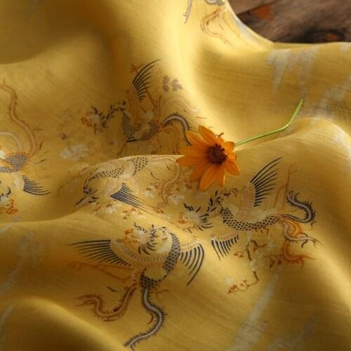 [Xianghe] High-Count Ramie Fabric Enzyme Wash Soft and Breathable Han Chinese Clothing Cheongsam Dress Womens Clothing Fabric