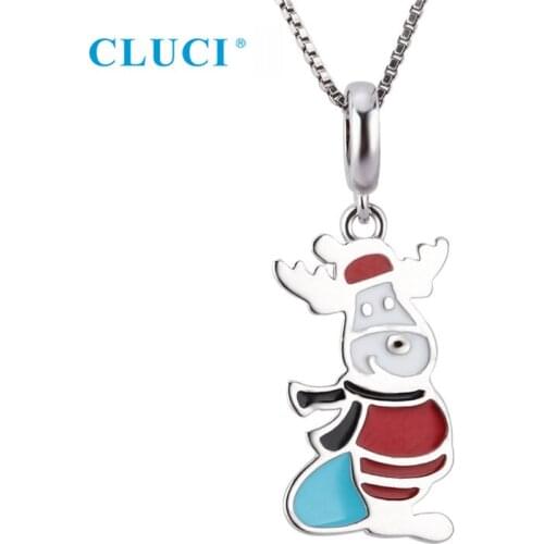 CLUCI Women Girls Real 925 Sterling Silver New Christmas Pendant For Necklace and Bracelet Only Pendant DP030SB