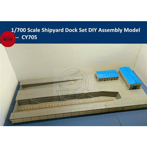 1/700 Scale Shipyard Dock Dockyard Platform Diorama DIY Wooden Assembly Model Kit include Wooden Buildings CY705 Medium