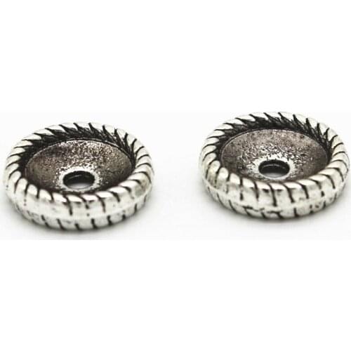 100 PCS 7mm*1.6mm 9mm*2.5mm Vintage Tibetan Silver Color Alloy Spacer Beads Hole Beads Flat Beads For Jewelry Making