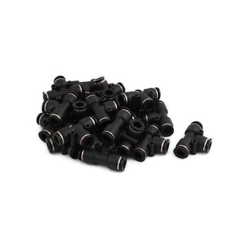 20Pcs T Type A107 Pneumatic Air 3 Way Quick Fittings Connector 8mm Tube Hose
