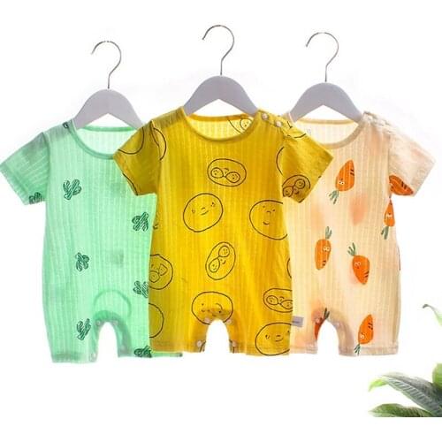 2021 Baby Girl Clothes Girls Clothing Unisex 0-12M Baby Boy Clothes Short Sleeve Baby Bodysuits Summer