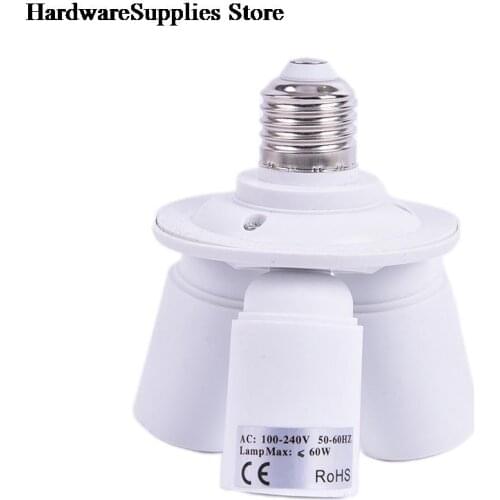 3 In 1 E27 Base Socket Splitter Light Lamp Bulb Adapter Holder Converter 110V-230V