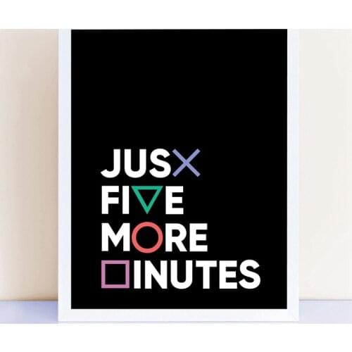 5D Full Diamond Painting Cross Stitch Gamer Gaming Geek Just Five More Minutes 5D DIY Diamond Embroidery Home Gift Home Decor