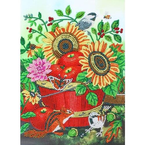 Diamond Painting Special Shaped Sunflower Flower Embroidery Rhinestone Paste DIY Diamond Cross Stitch Home Wall Art Decoration