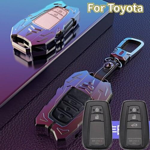 Zinc Alloy Key Case for Toyota Camry CHR Corolla RAV4 Avalon Land Cruiser Prado Prius Remote Fob Cover 2 3 Button 2018 2019 2020