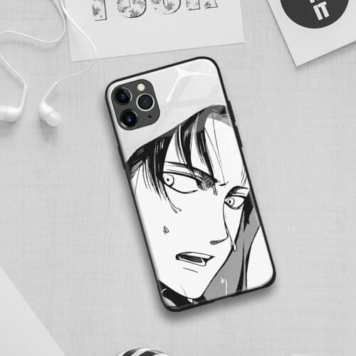 Levi Ackerman Attack on Titan anime Soft Silicone Glass Phone Case for IPhone SE 6s 7 8 Plus X Xr Xs 11 12 Mini Pro Max Samsung