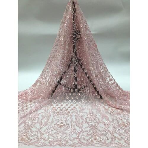 French Lace Fabric, with Luxurious Handmade Beaded Lace Fabric, The Latest African Lace 2021 African Sequined Lace Fabric XX4606