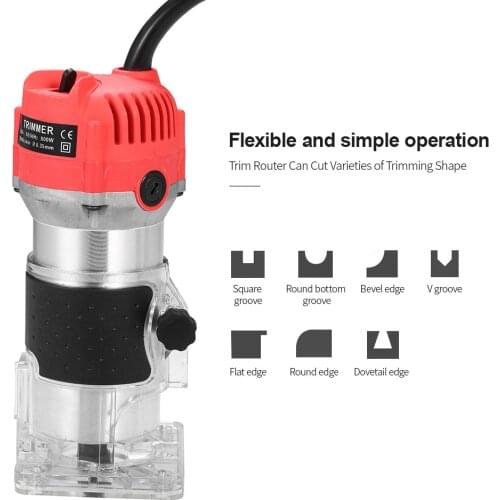 800W Milling Machine Woodworking Electric Trimmer Wood Milling Engraving Slotting Trimming Machine Carving Machine Router Wood