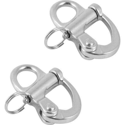 PAIR OF 316 STAINLESS STEEL FIXED SNAP SHACKLE 2-1/4"