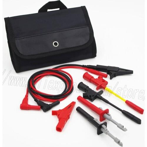 Insulation 4mm Banana lead wire kit test hook /clip spring test probe crocodile clip test leads for multimeter