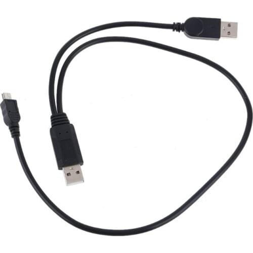 USB to Mini USB Data Cable Adapter Cord Line with Power Supply Function for Desktop Computer Laptop Notebook External Hard Drive