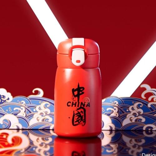 Chinese Style Hot Water Bottle Tumblers Mini Thermos Bottle Travel Stainless Steel Tumbler Coffee Mug Cute Water Bottle Tea Cup