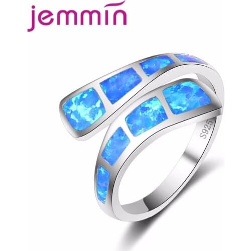 Pretty Jewelry Opal Rings Women Rings Carving Blue Fire Opal 925 Sterling Silver Women Party Ring Fine Gifts size 6 8 9