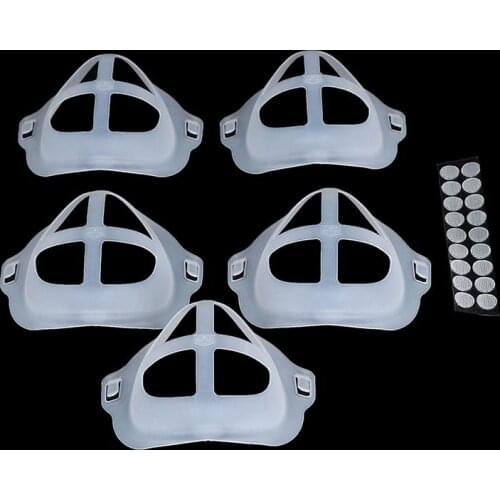 5pcs Bracket Mask Holder Breathable Valve 3D Mouth Mask Support Breathing Assist Help Mask Inner Cushion