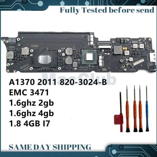 A1370 Logic Board 661-6071 for Macbook Air 11" 2011 1,6GHz 1.8 2GB 4gb 820-3024-B EMC 2471 motherboard mainboard