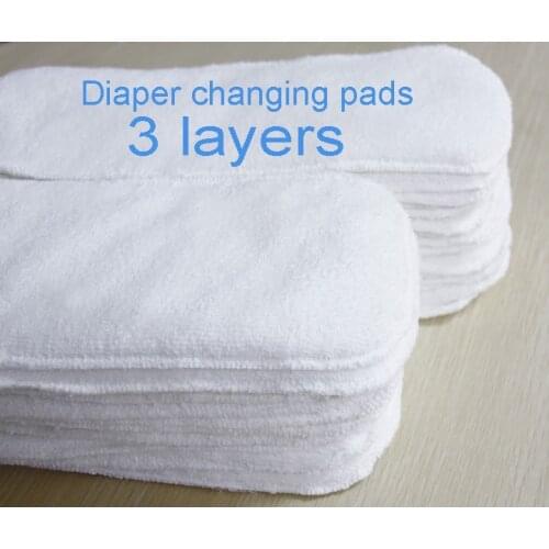 Washable Baby Diapers Insert 3 Layers Reusable Baby Cloth Diaper Inserts Super Absorbent Newborn Changing Microfibre Nappy Liner