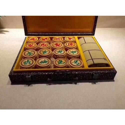 Ajedrez chino boj boutique lado Shuanglongxizhu! "La Colección de rompecabezas artesanal grabado en la espalda