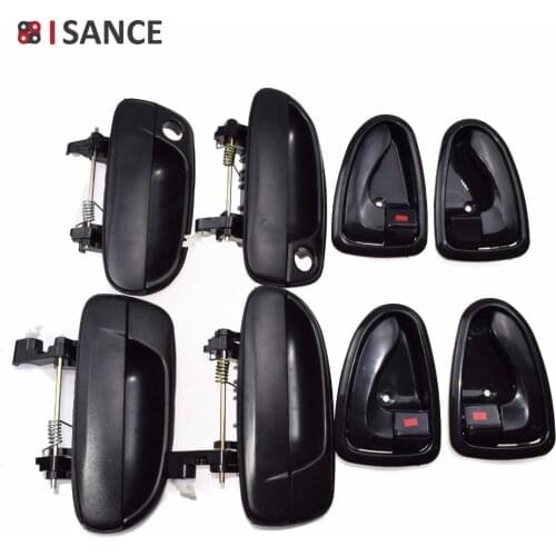 ISANCE Black Outside & Inside Door Handle Kit of 8 For Hyundai ACCENT 2000 2001 2002 2003 2004 2005 2006