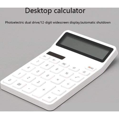 Simple Business Desktop Calculator Battery Light Energy Saving Power Durable Calculator Sensitive 12-digit Widescreen Calculator