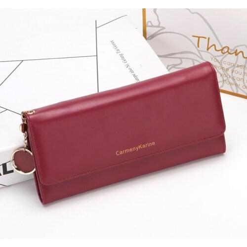 New Fashion Women Wallets Brand Letter Long Tri-fold Wallet Purse Fresh Leather Female Clutch Card Holder Cartera Mujer