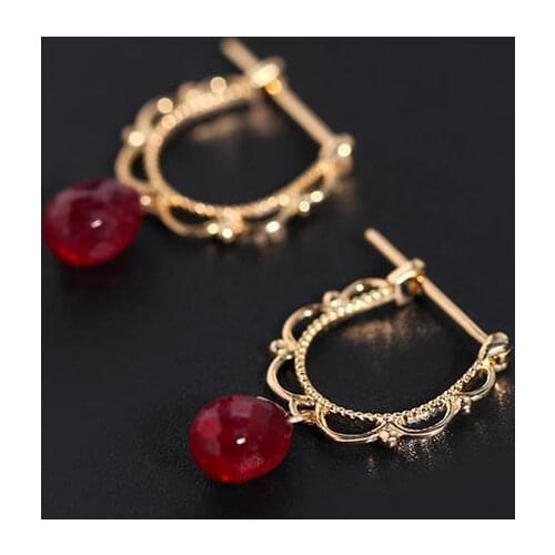 New original design drop-shaped cut face craft earrings retro exquisite light luxury noble charm women silver jewelry