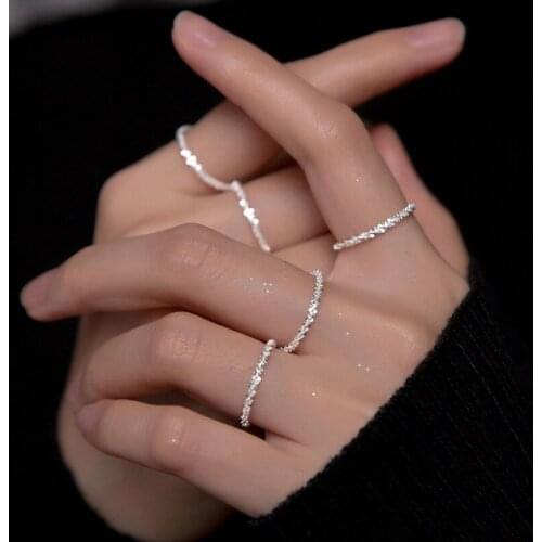 Charming Gypsophila Finger Ring for Women Wedding Party Fine Jewelry Ladies Stacked Super Sparkle Rings Kpop Trendy Accessories