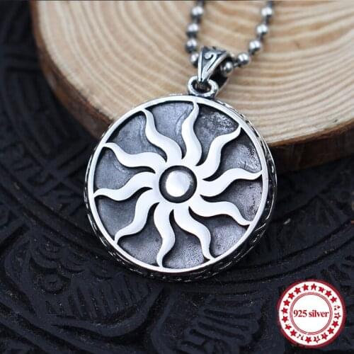 S925 sterling silver couple pendant personality classic retro fashion style supremacy sun pendant shape send lover jewelry gift