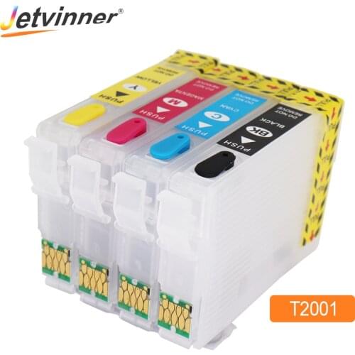 Jetvinner T2001 - T2004 Refillable Ink Cartridge For Epson XP-100 XP-200 XP-300 XP-400 XP-310 WF-2510 WF-2520 WF-2530 Printers