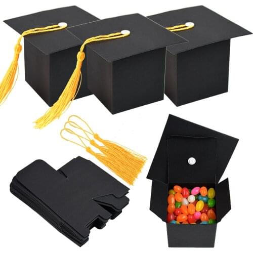 Graduation Congratulation Gift Diy Candy Cake Packaging Boxes Bachelor Cap Surprise Box for Son/Daughter Graduated Party 5/10P