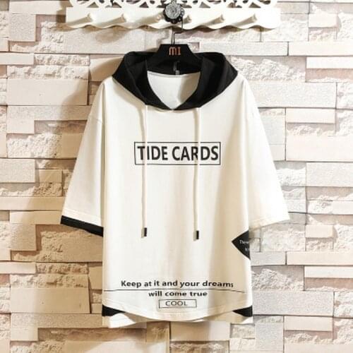 Casual Short Sleeves Hoodies 2021 Summer White Hip Hop Loose Skateboard Casual Mens Streetwear PUNK Clothes Plus Oversized 7XL