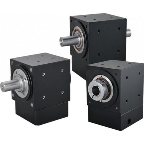 Gearbox type Right angle Commutator Spiral Bevel Gear reducer options single shaft dual shaft or bore output shaft