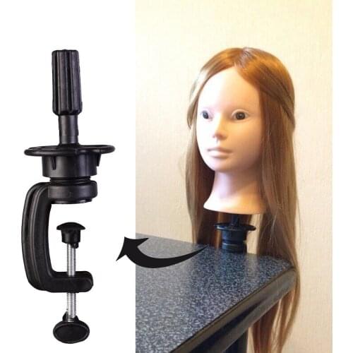 Hot Adjustable Wig Stand Table Clamp Hairdressing Training Head Practice Mannequin Head Plastic Hairstyles Tool Wig Head Stand