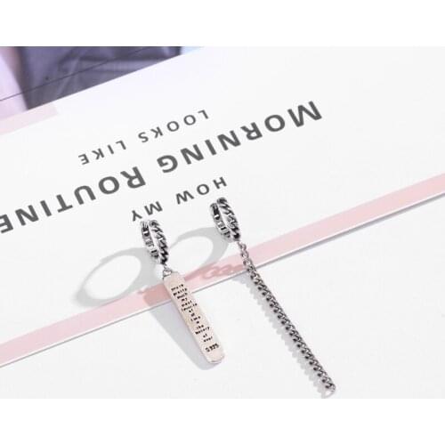 S925 Silver Earing Simple Retro Earrings with Non-Mainstream Chain Ear Clip All-match Temperament for Fashion Women Gifts