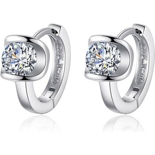 REETI 925 Sterling Silver Zicron Earrings for Women Fashion Personality Couple Small Contracted Earrings