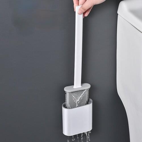 Silicone Wc Toilet Brush Wall Mounted Simple Nordic Toilet Brush Bathroom Accessories Brosse Toilette Home Items DI50MTS