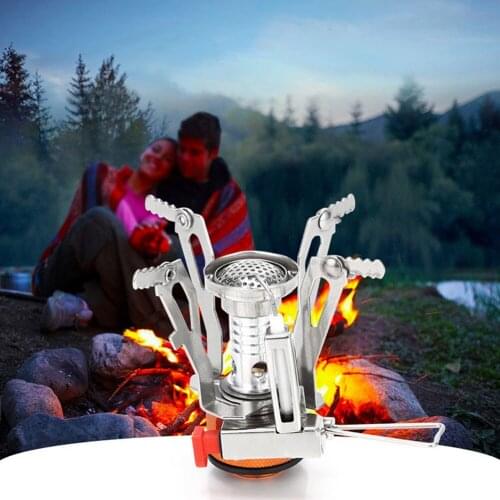 Mini Folding Camping Stoves Outdoor Gas Stove Portable for Hiking Furnace Cooking Picnic Split Electronic Stoves Cooker Burners