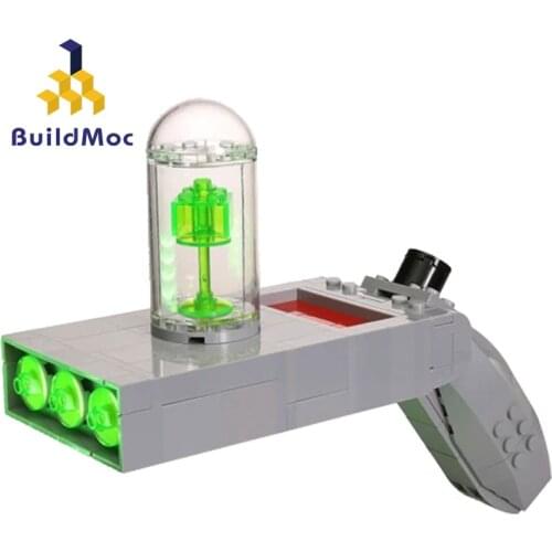 BuildMoc Technical Gun Toys Blocks Cartoon Creator Movie Rick & Morty Portal Gun Building Blocks Idea Education Toy For Kid Gift