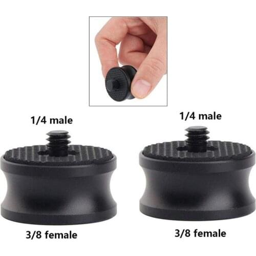 Ripod Screw Adapter 3/8-16 Female to 1/4-20 Male, Black (2 PCS)