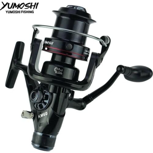 YUMOSHI KM Spinning Fishing Reel 11BB 5.2:1 Freshwater/Saltwater Carp Fishing Reel Pro/Post Double Brake Smooth Casting Reel