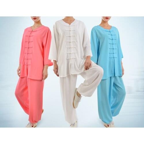 Women Summer top quality tai chi taiji training suits martial arts clothing kung fu uniforms wushu suit