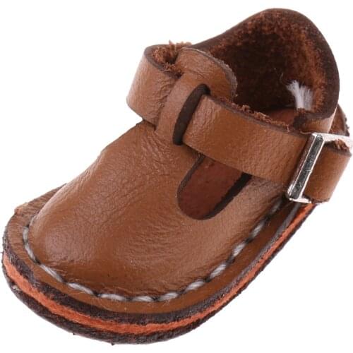 12 inch Dolls Shoes Flat Ankle Belt Shoes For 12'' Neo Blythe Pullip Doll -Brown