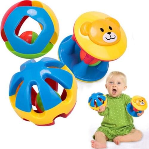 3pcs Baby Toy Fun Little Loud Jingle Ball Ring Develop Baby Intelligence,Training Grasping Ability Rattles Baby Toys B0928