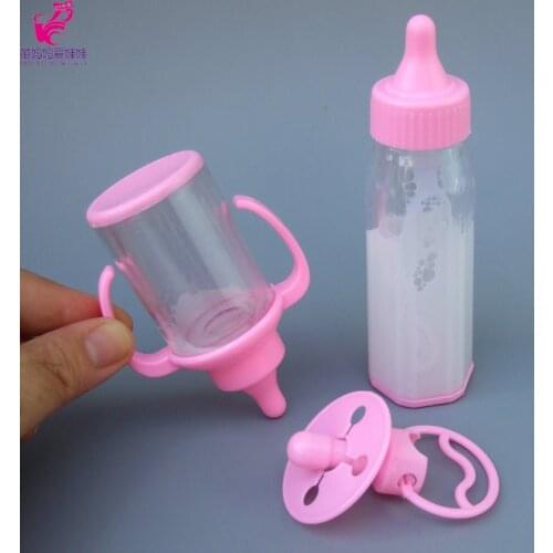 3pcs/set Magic mike bottle baby doll feeding bottle feeder nipple for doll toy milk bottle