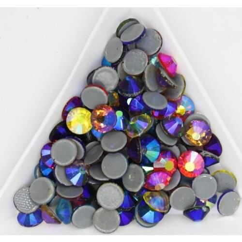 AAAA Quality Mix AB Crystals Glass Hot Fix Rhinestones For Clothing Decoration Garment Flat Back Iron On Rhinestone