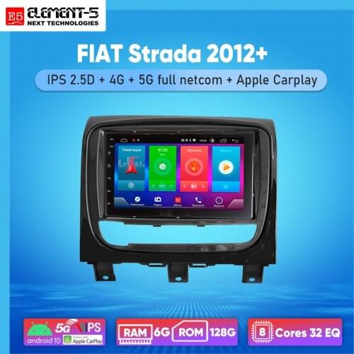 ELEMENT-5 7" 2G+32G Android 8,9,10 4G WIFI RDS DSP Car Radio For FIAT Strada 2012+ Navigation GPS HIFI
