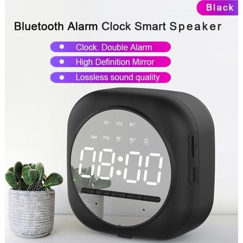 Alarm Clock Bluetooth Speaker Night Light Speaker MP3 Player LED Display Wireless Bluetooth Speaker Mirror Alarm Clock Radio